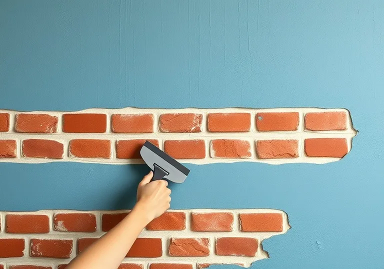 Application d'un enduit décoratif à la lisseuse sur un mur